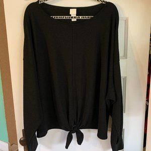 H&M Tie-Front Long Sleeve Shirt